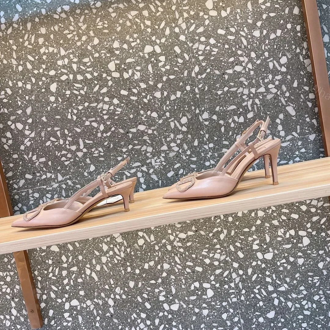View 3 of Valentino Women Beige Leather Slingback Pumps