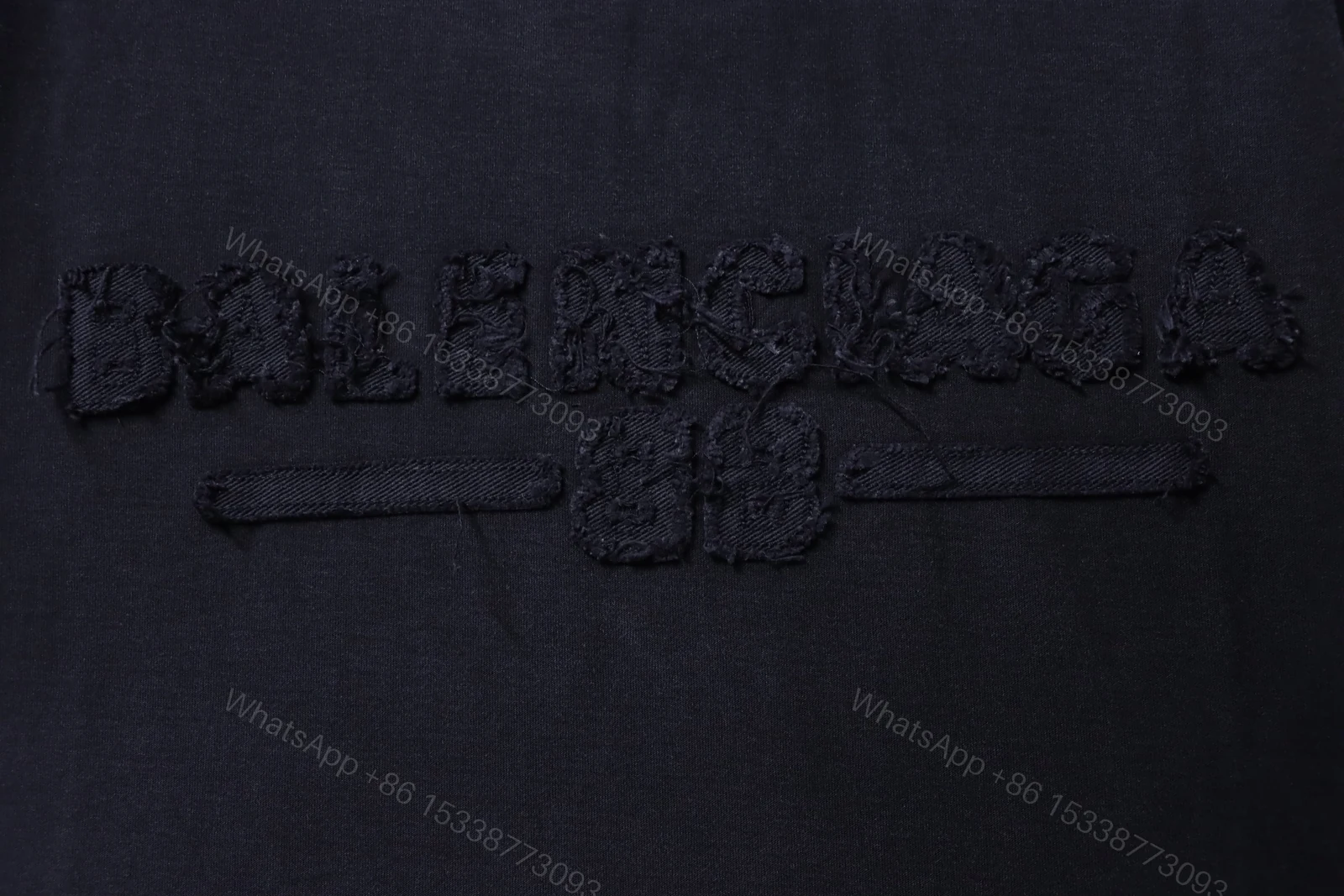 View 4 of Balenciaga Clothes 25SS Patch Embroidered Slogan Washed Short-Sleeve T-Shirt