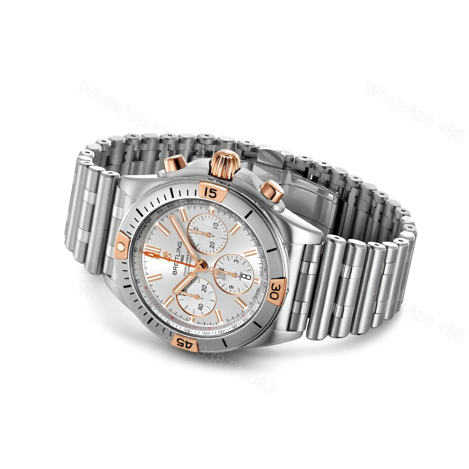 View 2 of Breitling White Dial Silver Replica