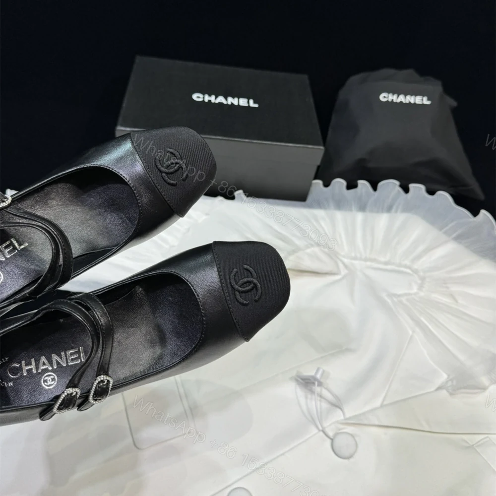 View 7 of 高仿Chanel*24S系列G45696C小羊皮瑪麗珍鞋黑色6CM免檢版