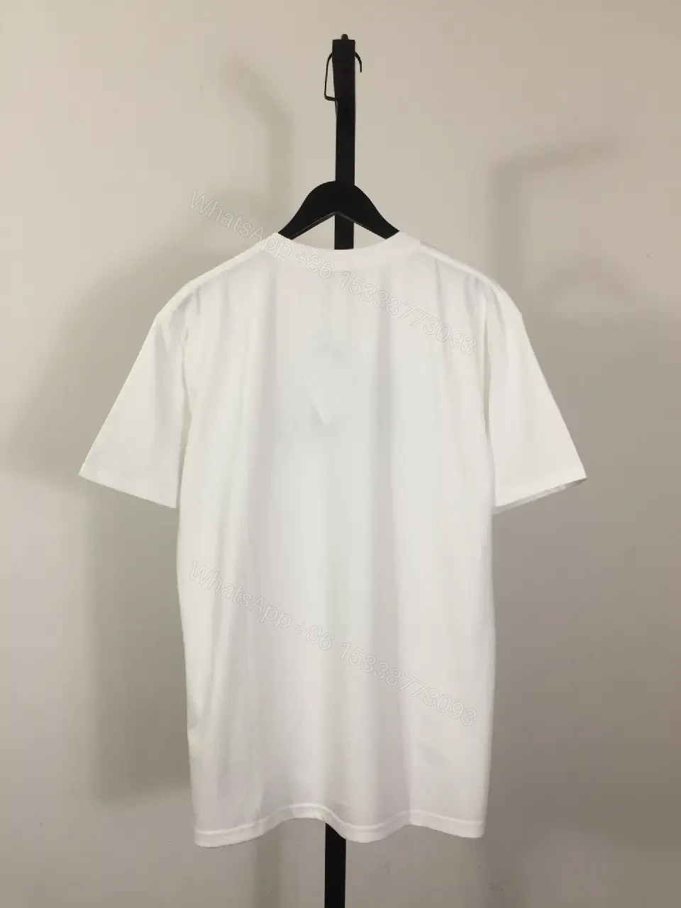View 4 of White Cotton Tee: Subtle Dior-Inspired Logo, Premium Basic