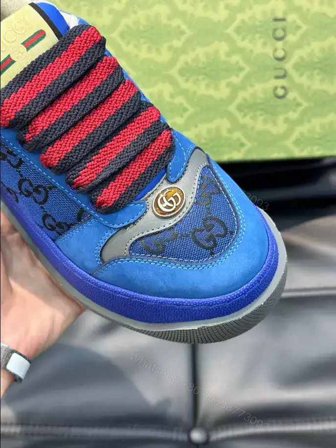 View 3 of GUCCI SCREENER GG SNEAKERS BLUE AND BLACK GG CANVAS – GC175
