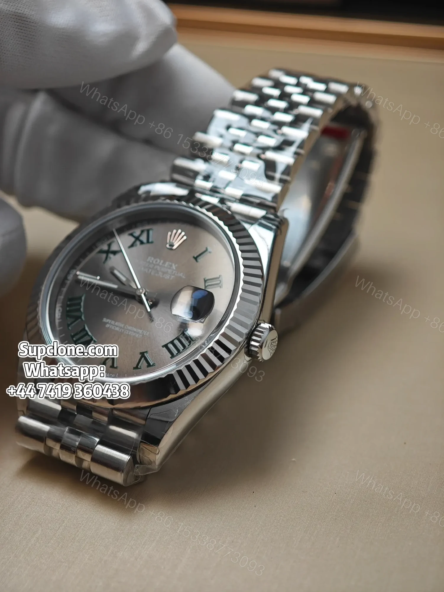 View 5 of Rolex Datejust M126334 Super Clone – Wimbledon Grey Dial 41mm