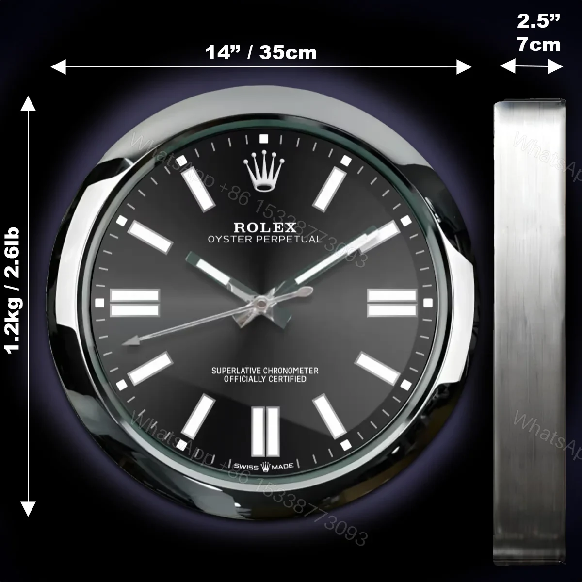 View 3 of ROLEX WALL CLOCK – OYSTER PERPETUAL BLACK