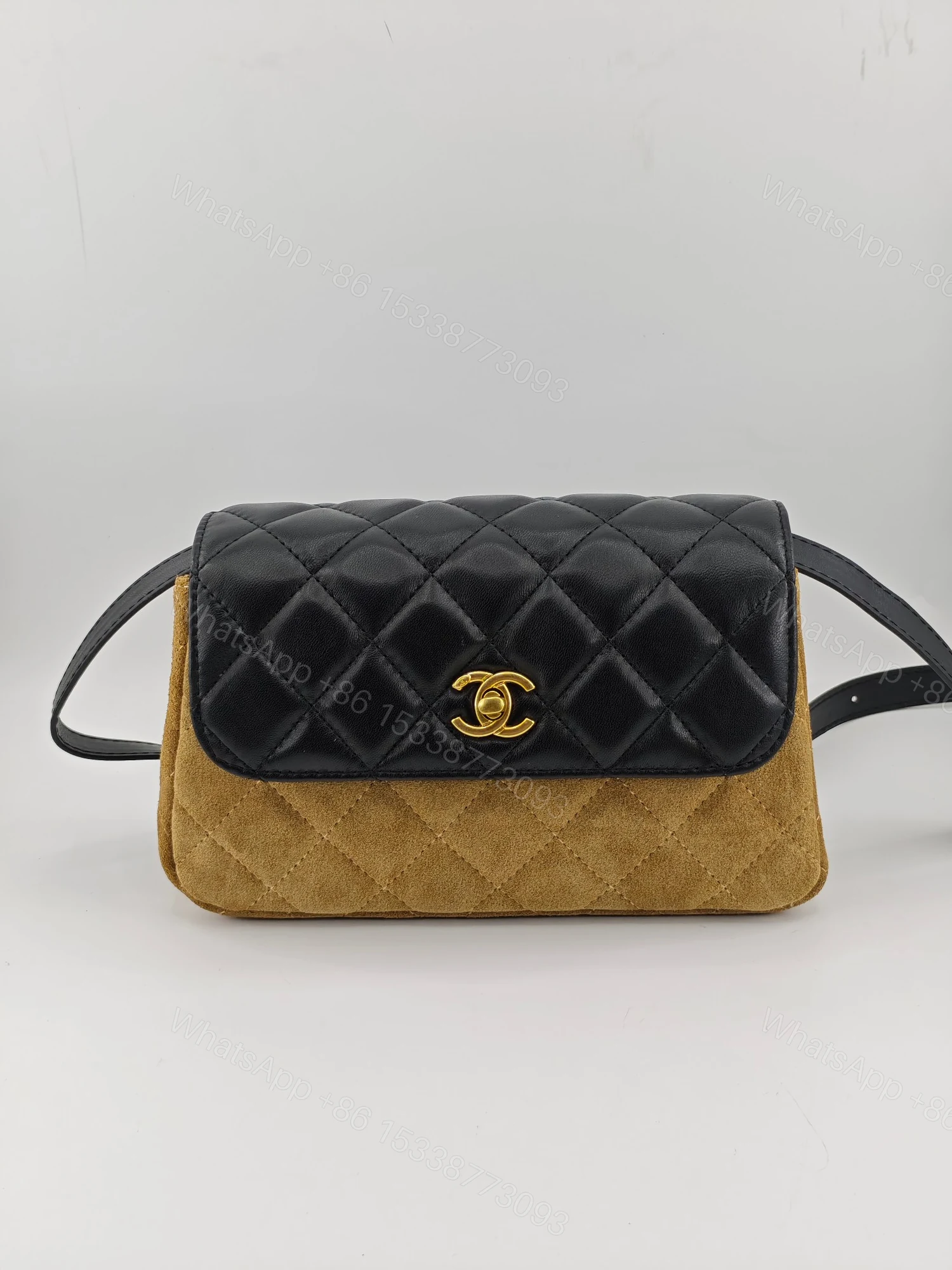 Chanel A貨拼接小方包 經典菱格紋羊皮設計 百搭款 — view 1