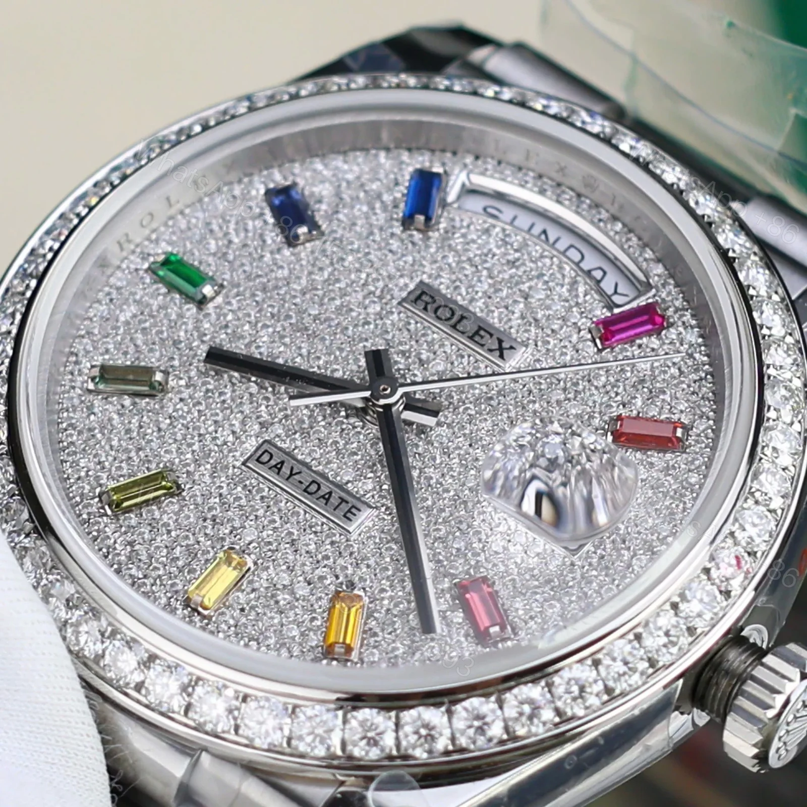 View 6 of Superclone Rolex Day-Date Diamond-Paved Dial 128349rbr-0006 36 mm