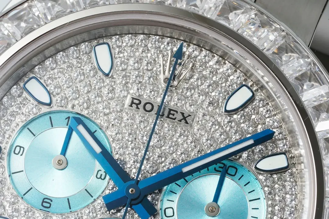 View 4 of Exquisite diamond pave daytona replica 40MM Platinum 116576TBR