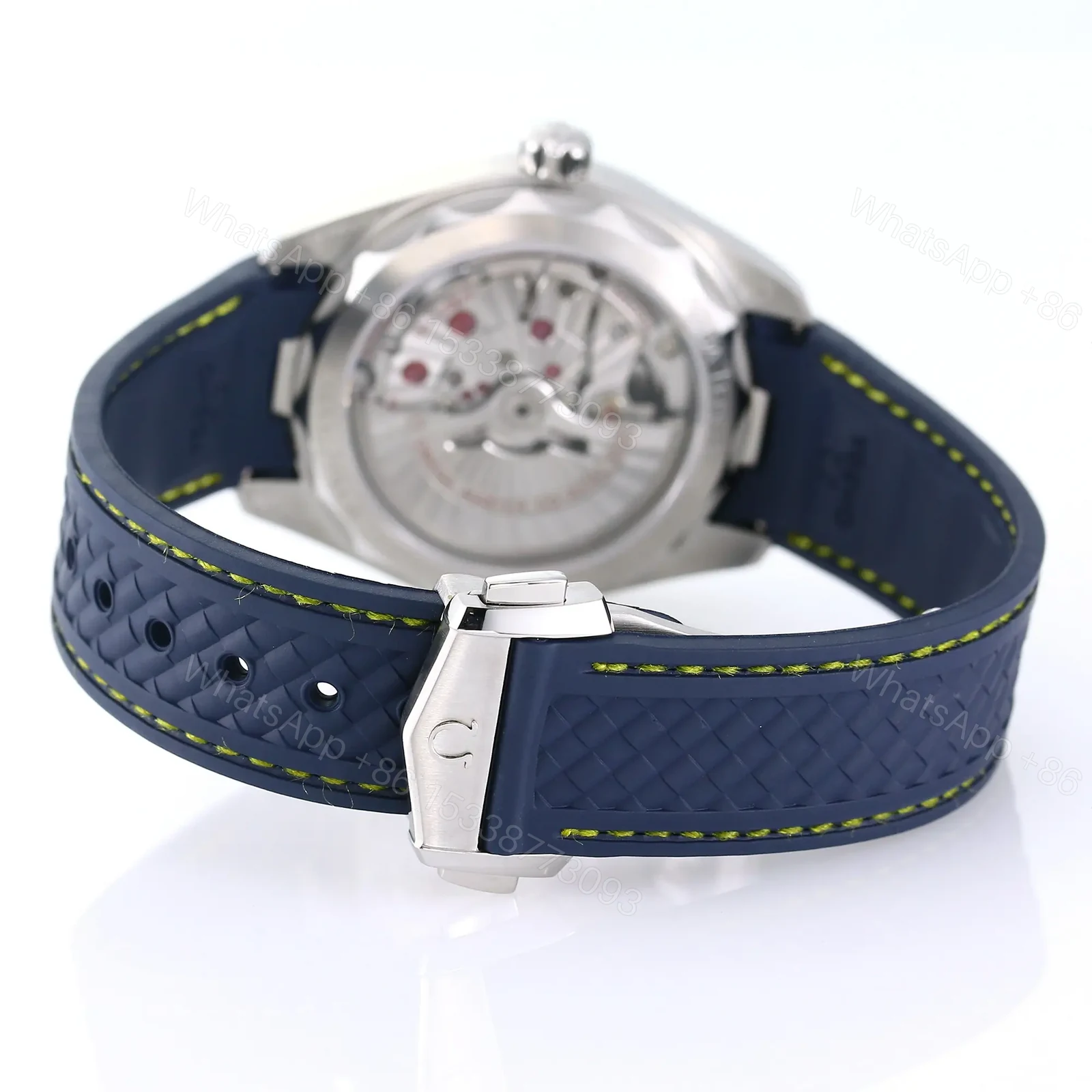 View 8 of Omega Seamaster Aqua Terra 150M Blue Dial Stainless Steel Case with Blue Rubber Strap