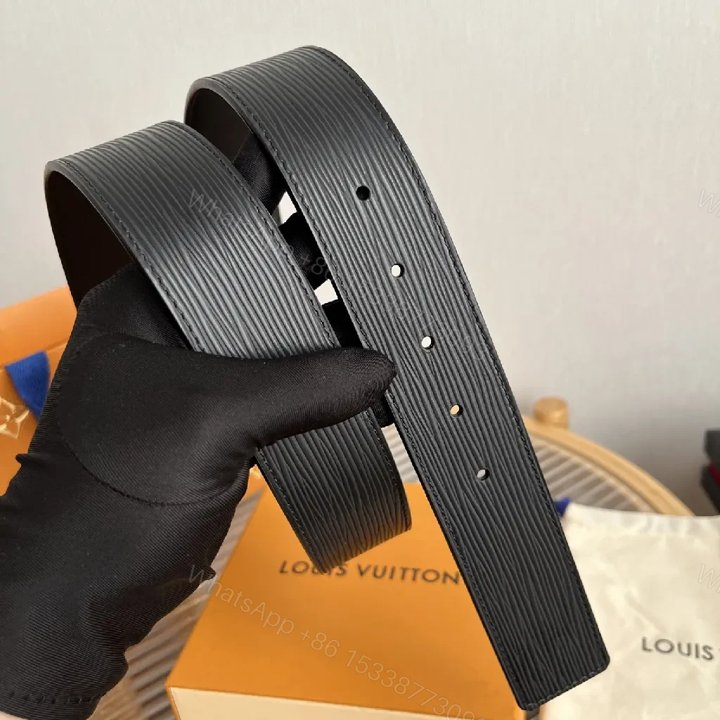View 7 of Gold Buckle Patterned Modern Belt - Luxury Casual Accessory