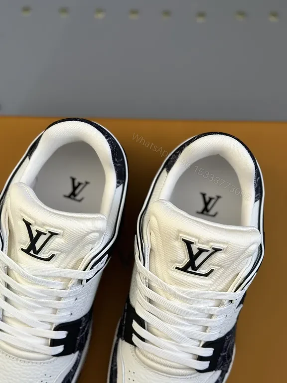 View 6 of Lux LV-Contrast Leather Sneakers: Signature Luxe Comfort
