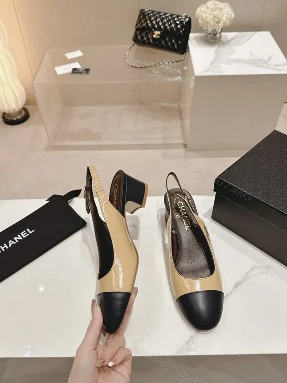 View 9 of Chanel-Inspired Block Heel Slingbacks: Subtle Contrast