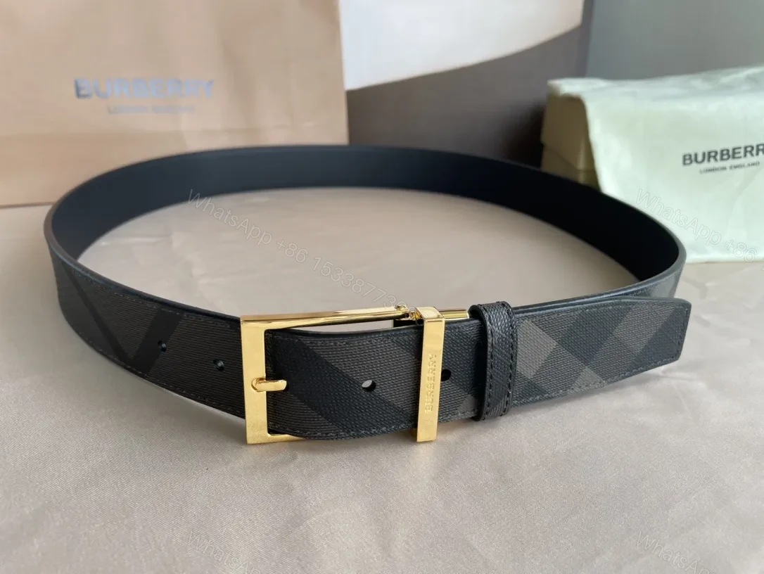 View 6 of Patterned Luxury Belt: Checkerboard, Gold Buckle, Leather Waistwear