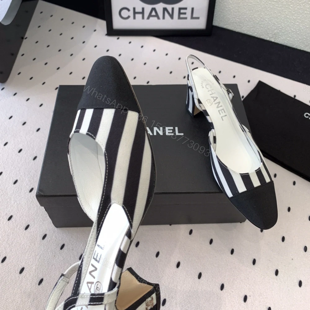 View 5 of 高仿Chanel*G31320B套腳露跟休閒單鞋斑馬色5.5CM免檢版