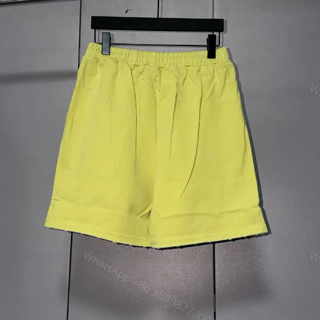 View 2 of Neon Yellow Nylon Swim Shorts with Drawstring Balenciaga Logo