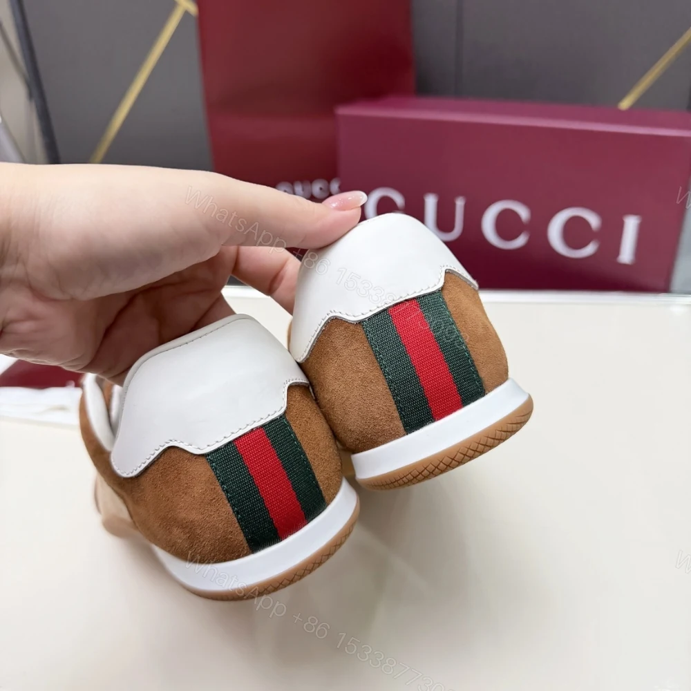 View 6 of Gucci Men Shift Trainers Beige And Dark Brown