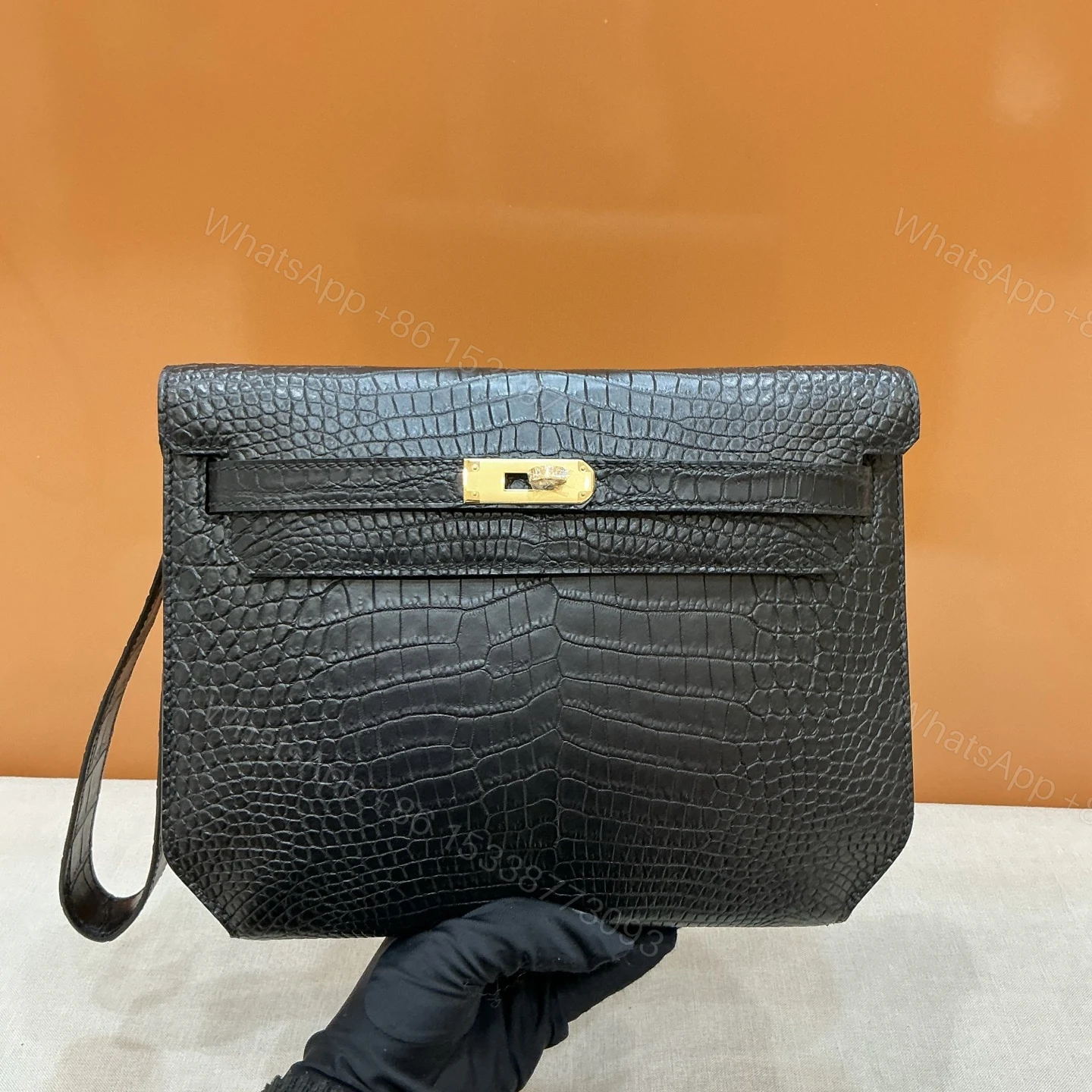 Hermès 原單 鱷魚紋手拿包 男士大容量商務手包精品款 — view 1