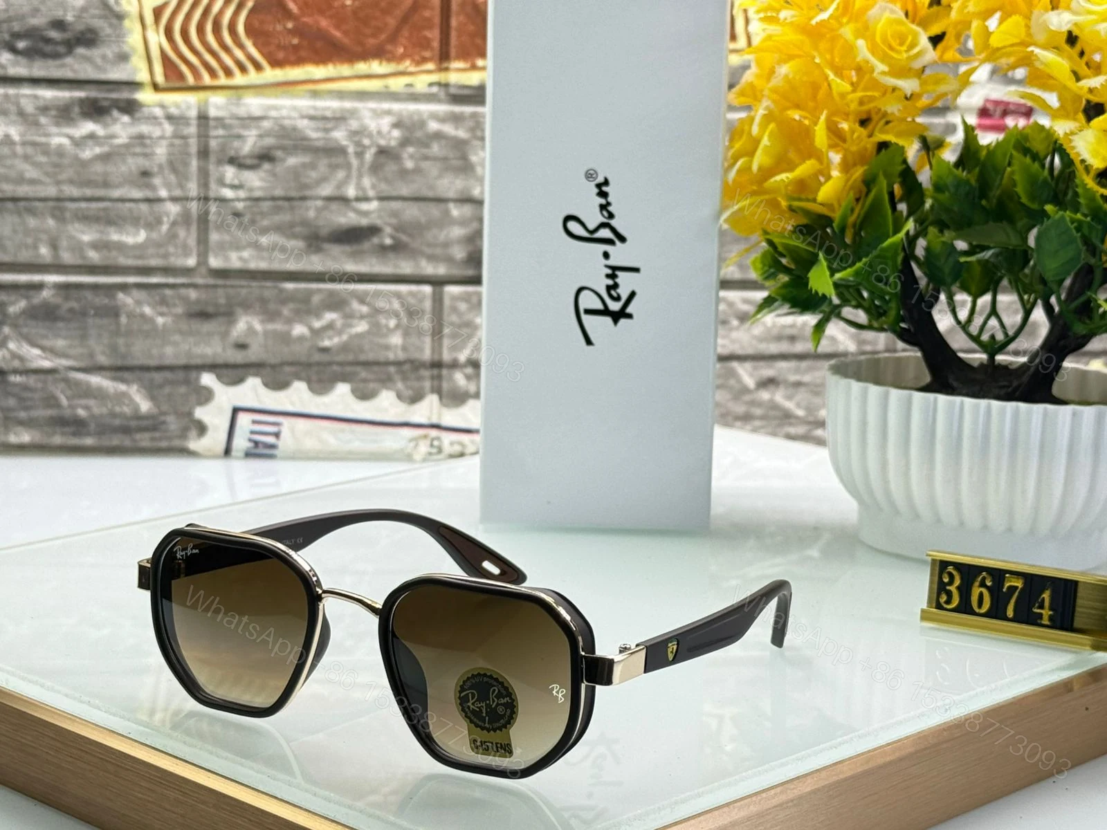 View 5 of Ray-Ban Octagon Ferrari Edition Green-Black Acetate