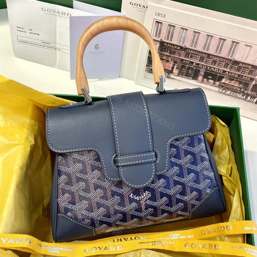 View 4 of 高仿Goyard*SAIGONP櫸木手柄單肩包深藍免檢版