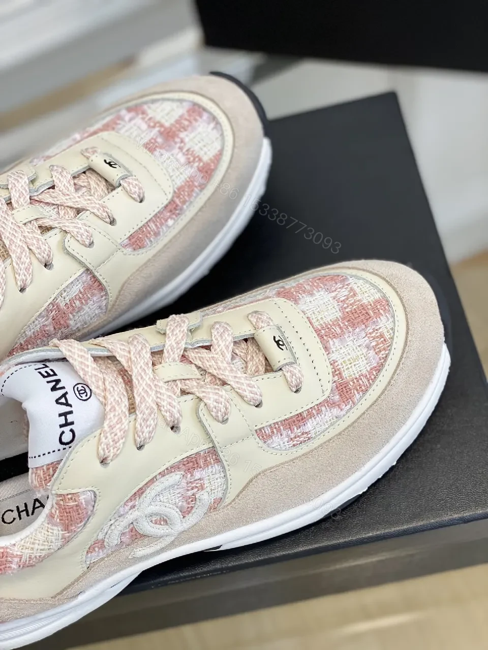 View 8 of Knit Texture High-Top Trainers: Mixed-Pattern Luxury Sneakers