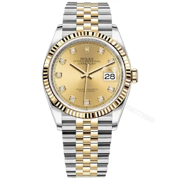 Rolex Datejust 36 126233 Super Clone : Two-Tone Gold Champagne Dial Jubilee — view 1