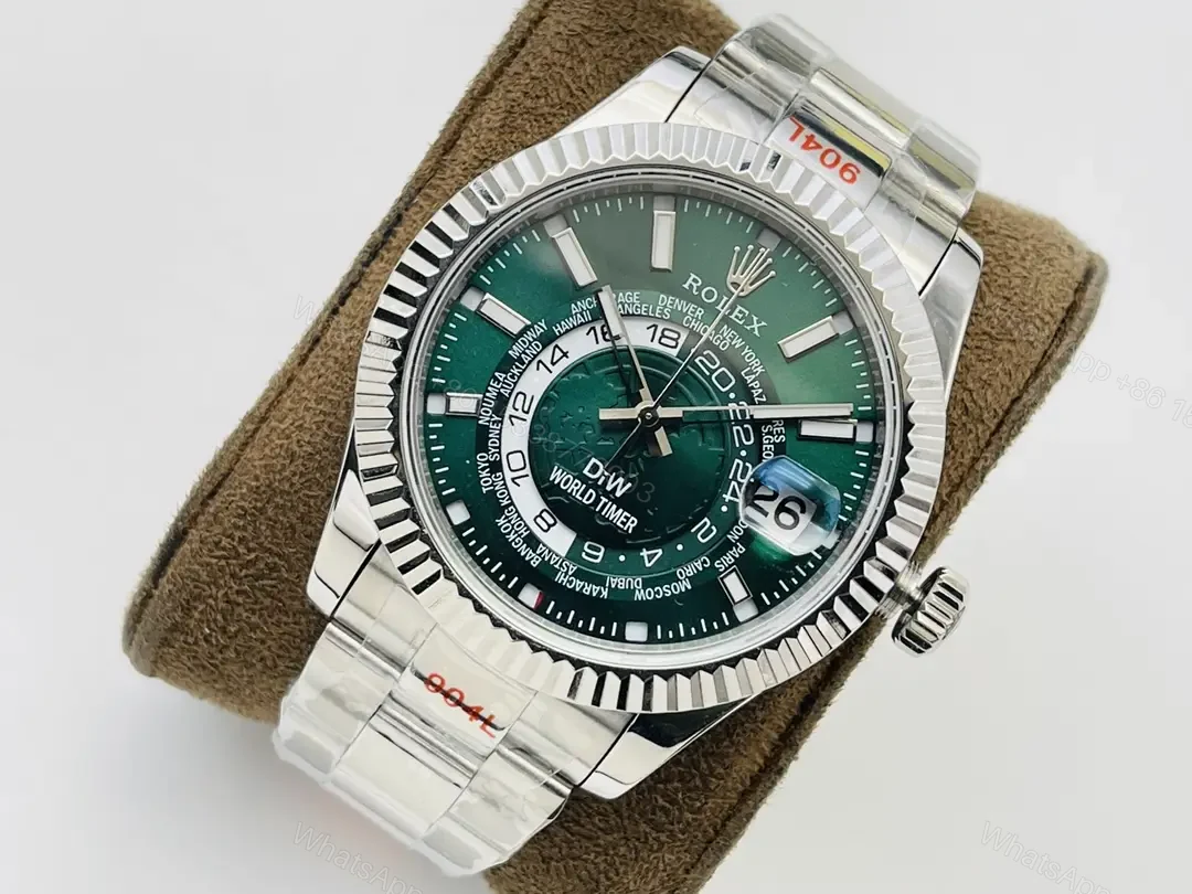 View 3 of Rolex Sky-Dweller Green Dial DiW Oyster Bracelet 42mm RLX-SKY-DIW-GRN42-OYS