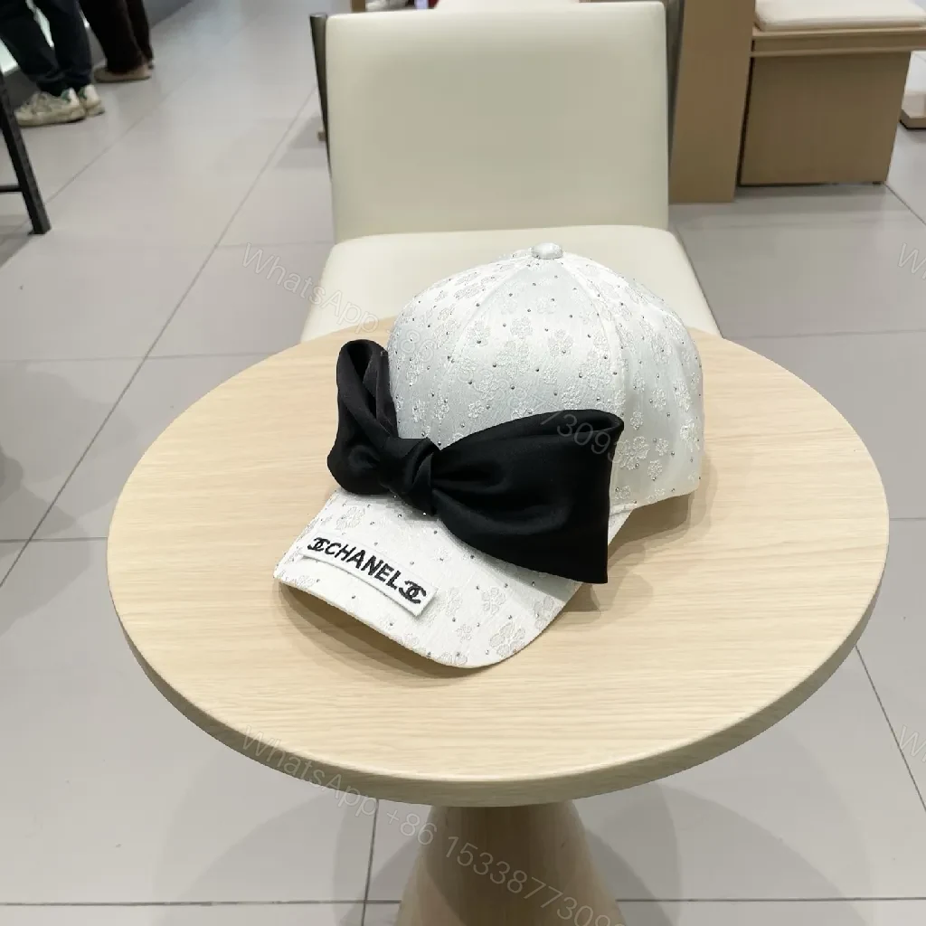 View 3 of Embellished Cap with Silk Bow – Lightweight Luxe Cap
