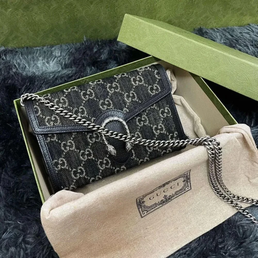 View 2 of Gucci Dionysus Small GG Shoulder Bag Black And Ivory 25Cm