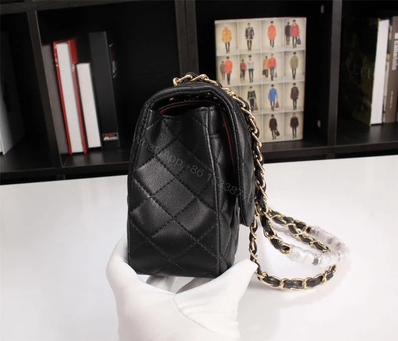 View 3 of Chanel Classic Flap Black Gold Hardware 25Cm