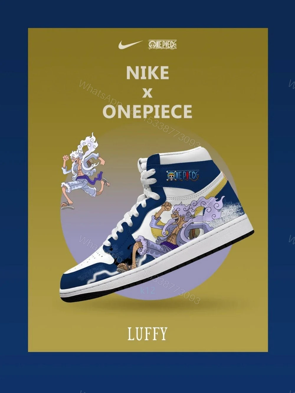 Monkey D. Luffy V.9 Custom High-Top Jordan 1 — view 1
