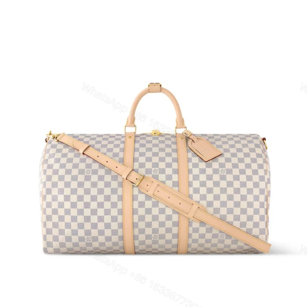Louis Vuitton Keepall Bandouliere 55 Damier Azur Canvas 55Cm LV N41429 — view 1