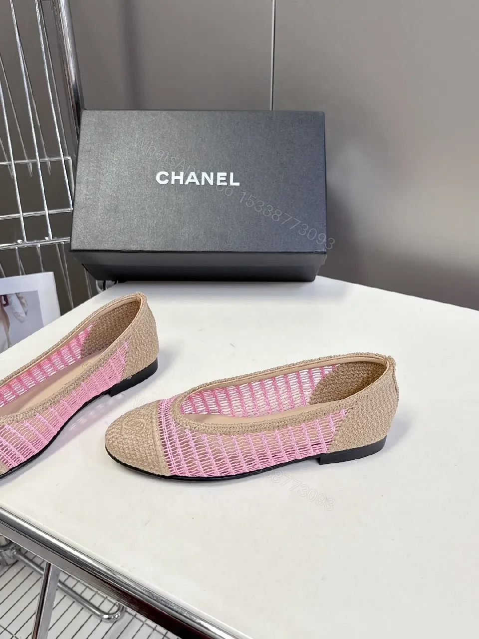 View 9 of Pastel Knit Espadrille Flats with Subtle Logo