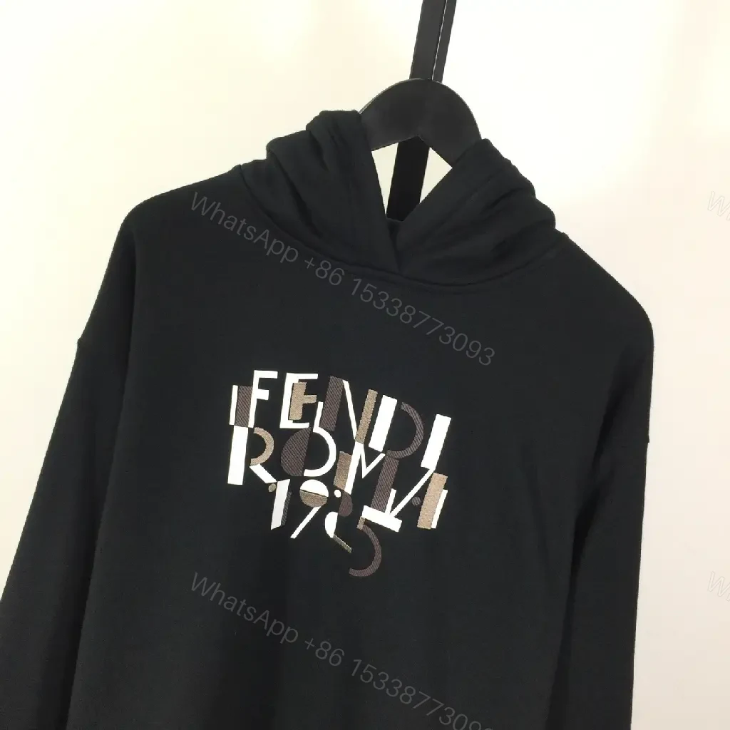 View 7 of Oversized Black Hoodie: Graphic Panel, Luxe Streetwear