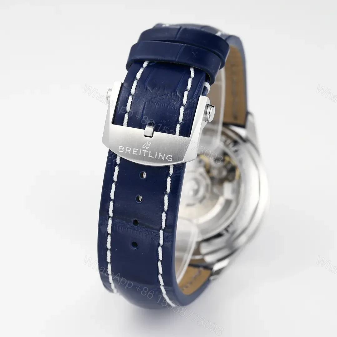 View 9 of GF Factory Breitling Premier B01 Chronograph – Blue Dial, Stainless Steel Case, Leather Strap