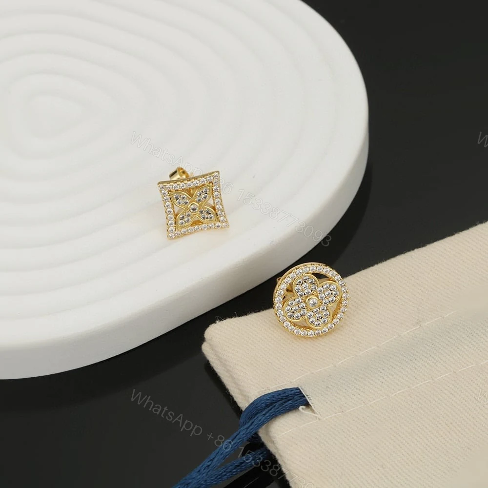 View 3 of Louis Vuitton Idylle Blossom Stud Earrings Gold And Diamonds