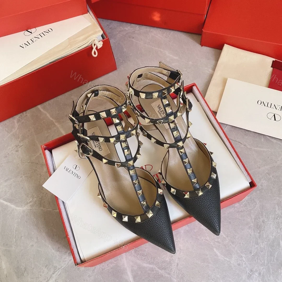 Valentino Women Black Leather Studded Pumps — view 1
