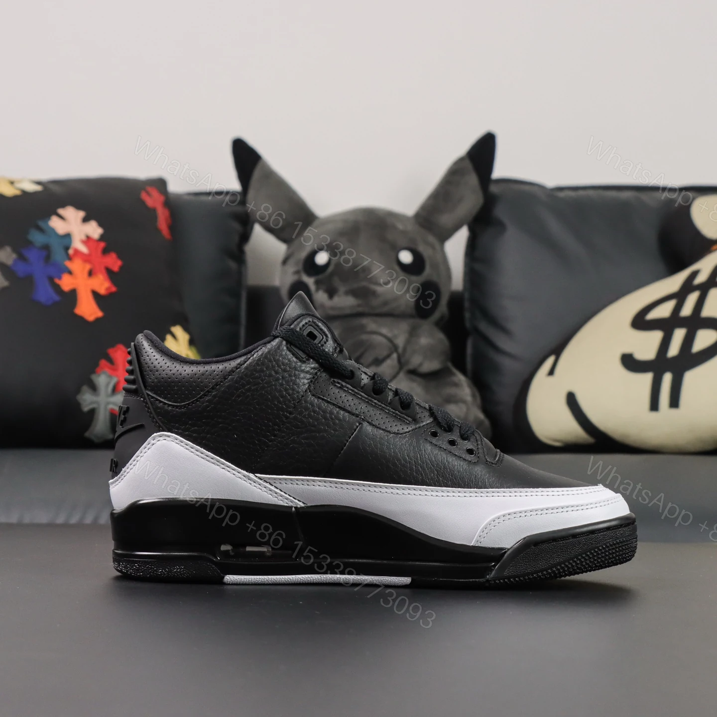 View 2 of Fragment Design x Jordan Air Jordan 3 “Black/White” Reps
