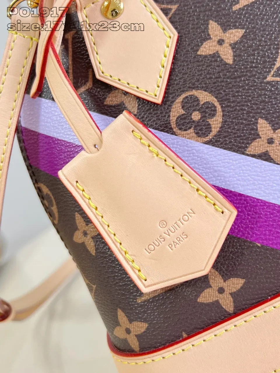 View 5 of Vibrant Monogram Patchwork Satchel: Luxe Everyday Carrier