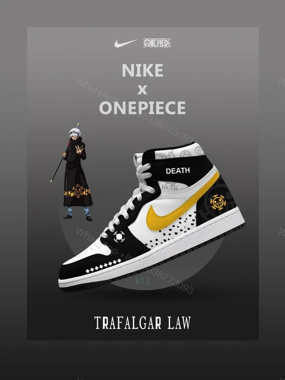Trafalgar D. Water Law V.3 Custom High-Top Jordan 1 — view 1