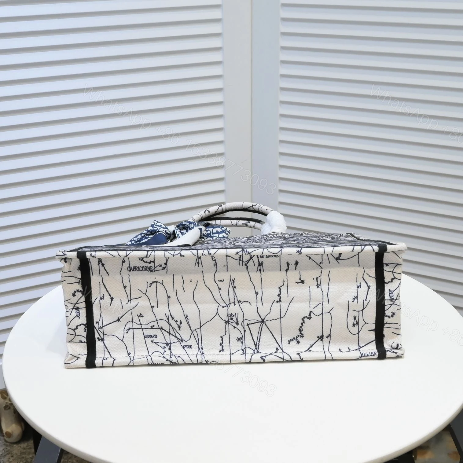 View 4 of Dior Book Tote Latte Multicolor Dior Zodiac Embroidery