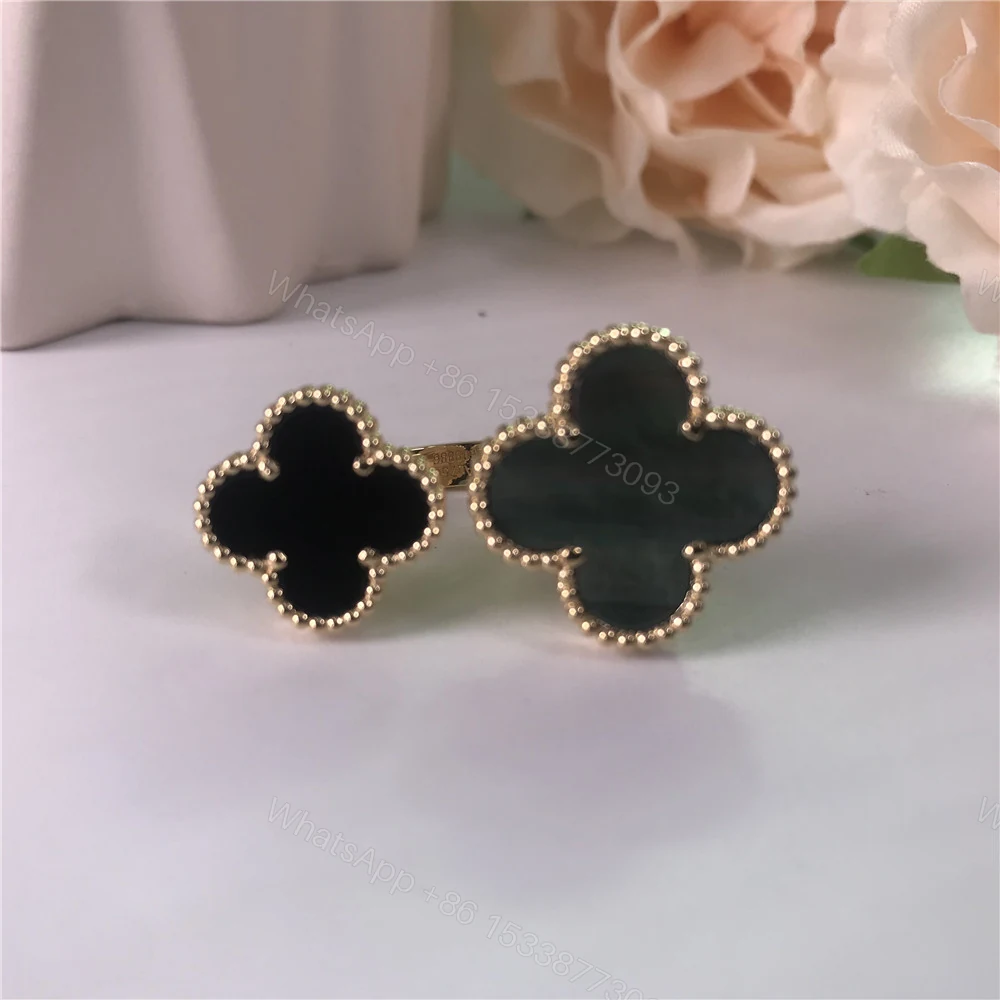 Van Cleef & Arpels 18K Yellow Gold Magic Alhambra Between The Finger Ring Onyx — view 1