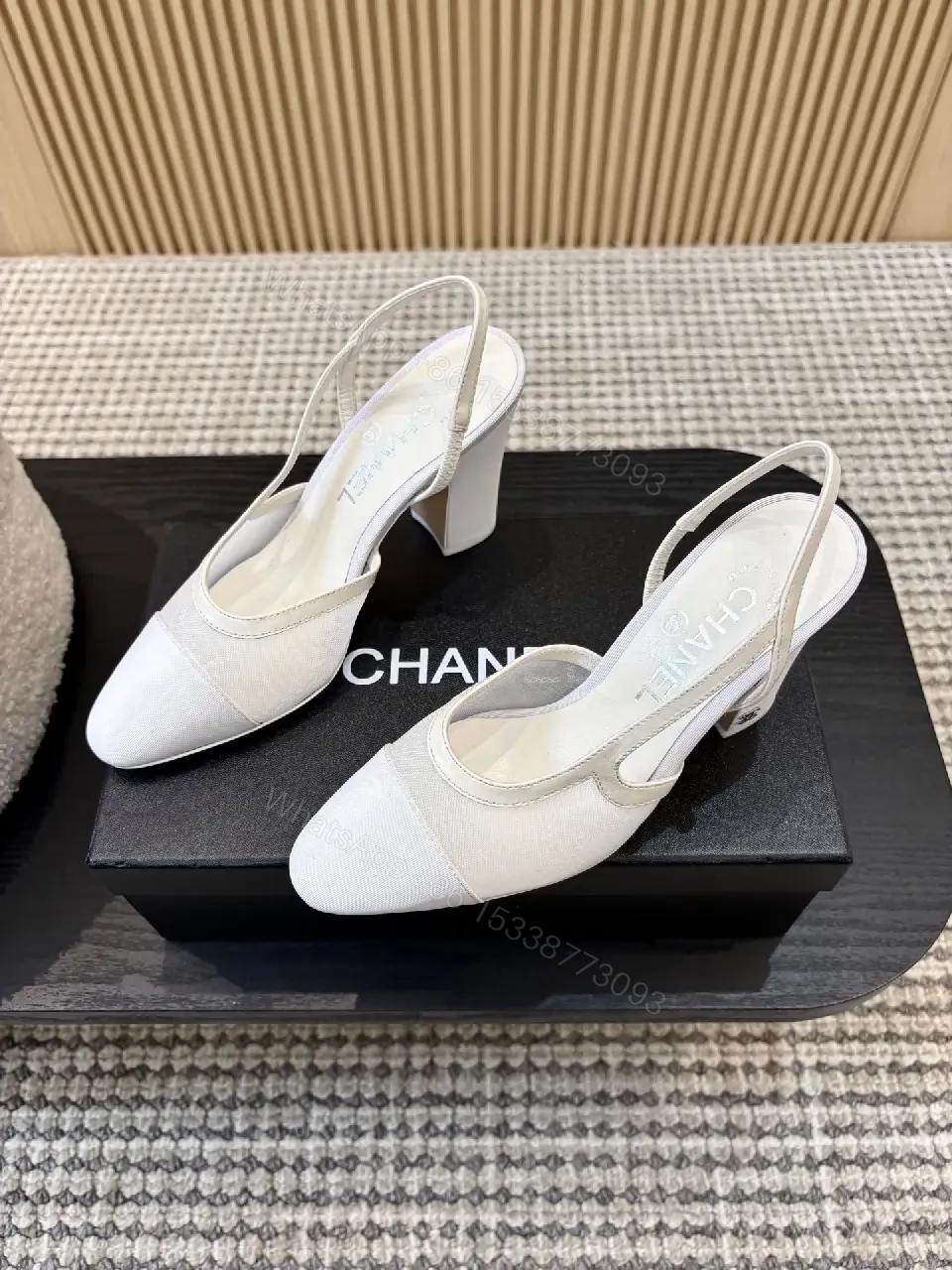 View 10 of White Fabric Slingback Heels – Modern Minimalist Comfort