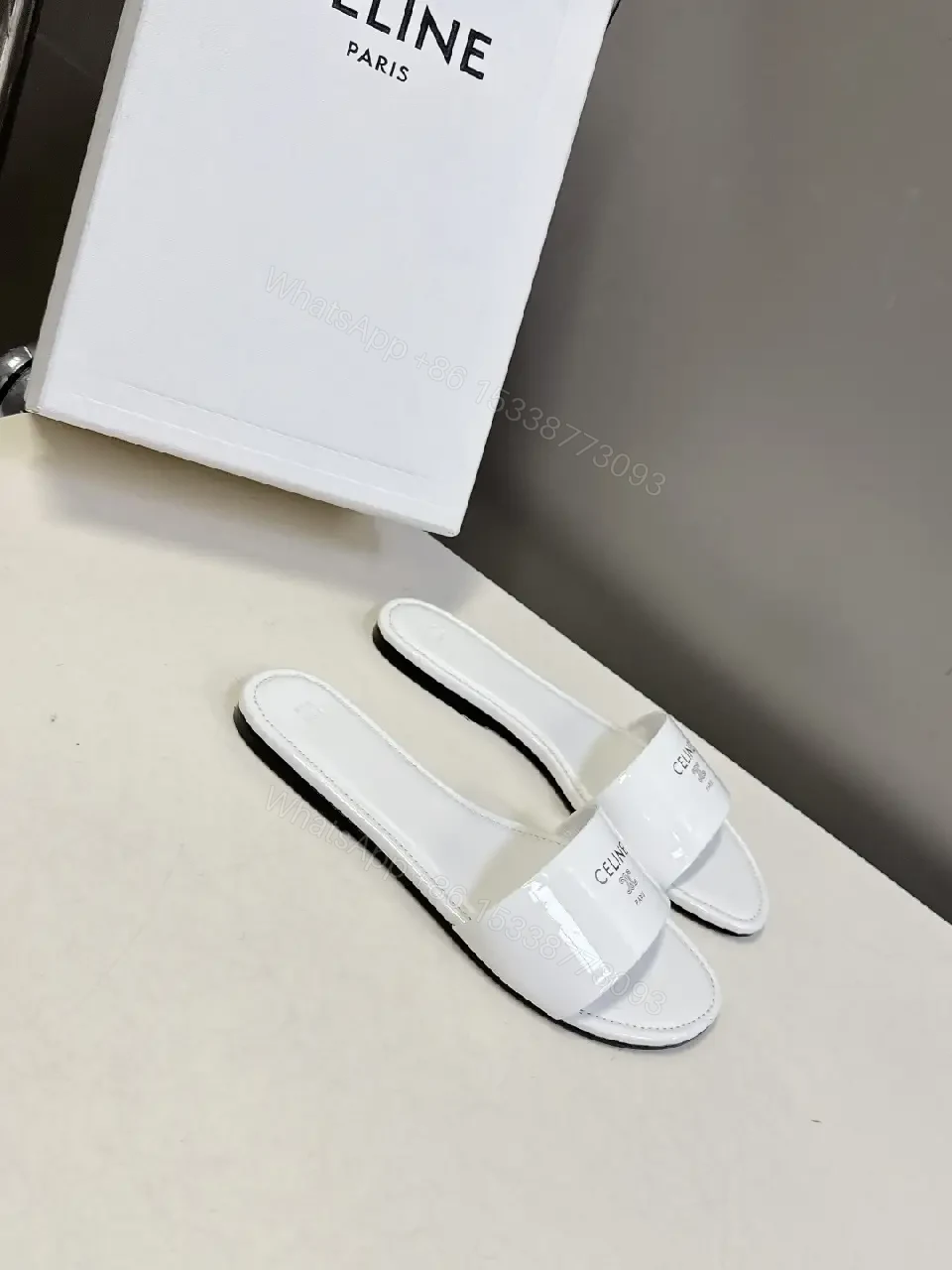 View 5 of Minimalist White Slip-On with Luxe Details - Premium Comfort Slides