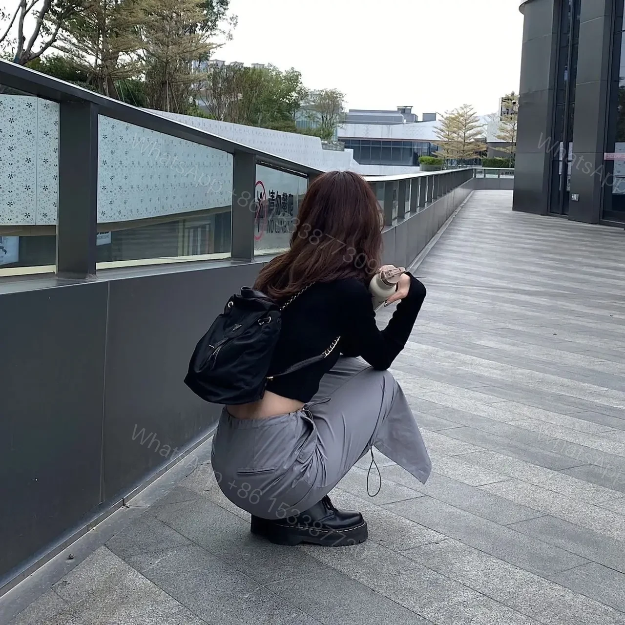 View 13 of 高仿Prada中古背包1BZ831黑色小號免檢版