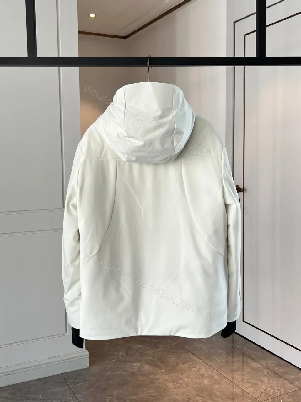 View 4 of Minimalist Shell Jacket: Water-Repellent, Two-Tone Detail, All-Season
