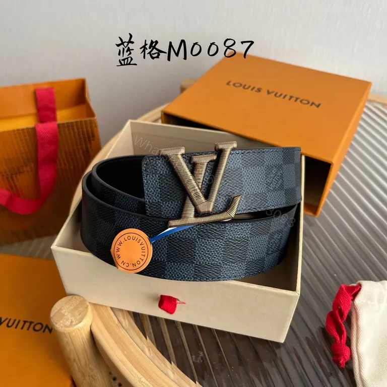 Bold LV Checker Belt: Lux Durable Everyday Accessory — view 1