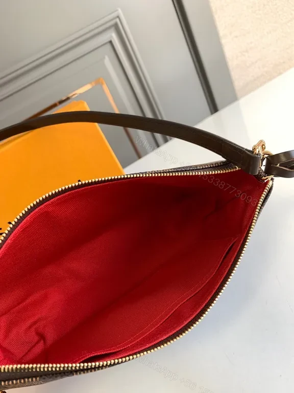 View 5 of Damier Ebony Chic: Compact LV-Style Shoulder Bag, Crossbody