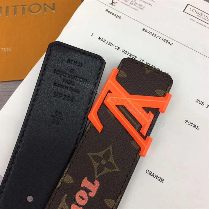 View 4 of LOUIS VUITTON PYRAMIDE 40MM REVERSIBLE BELT MONOGRAM CANVAS RECTO SIDE – B76