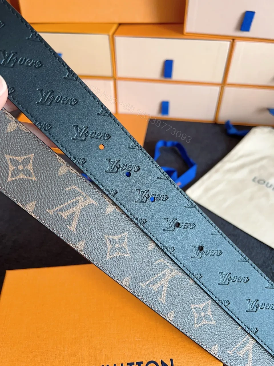 View 4 of Monogram Texture Belt: Modern Buckle, Signature Canvas