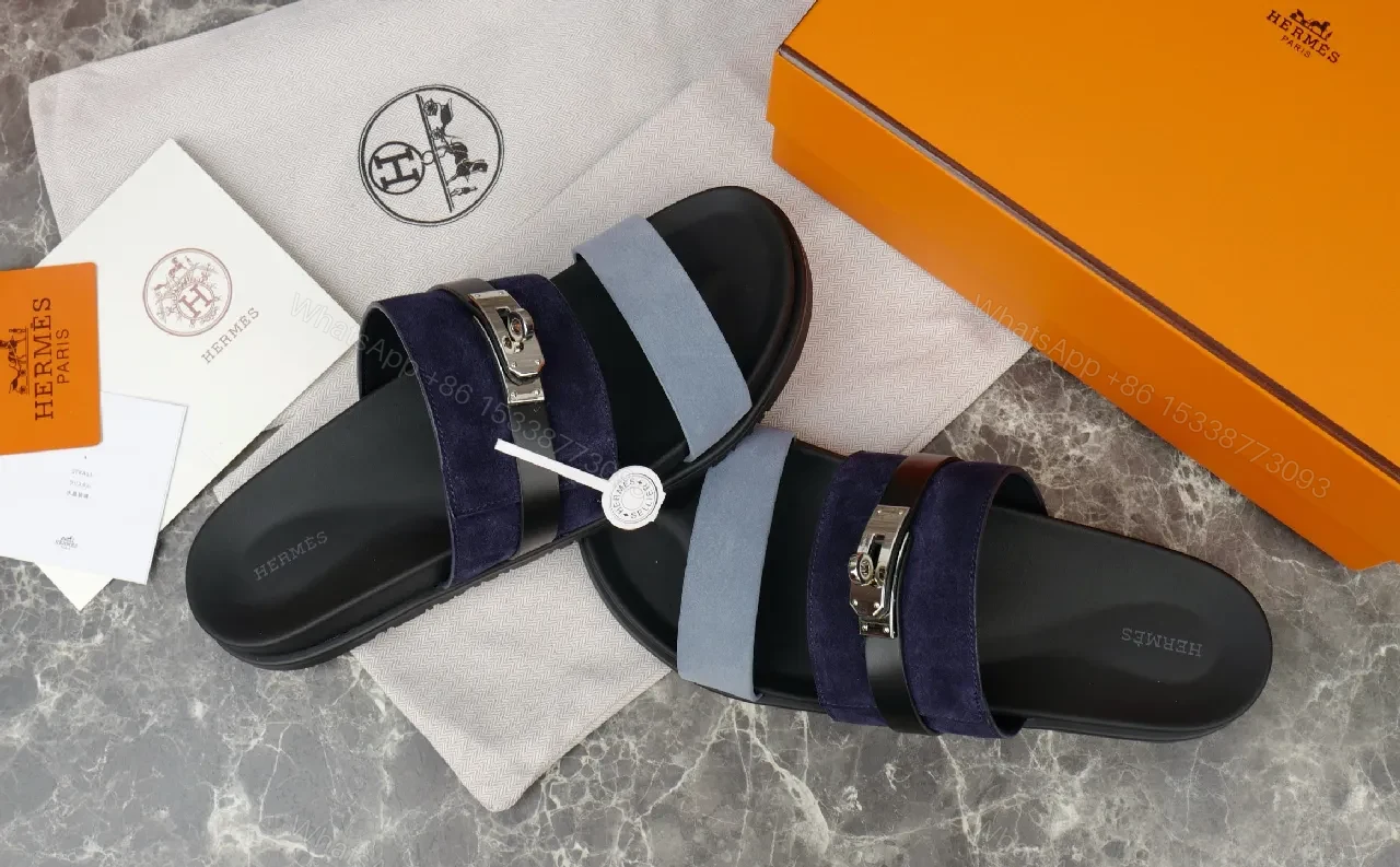 View 4 of Structured Slip-Ons: Navy Suede, Metallic Accents, Luxe Comfort Slide