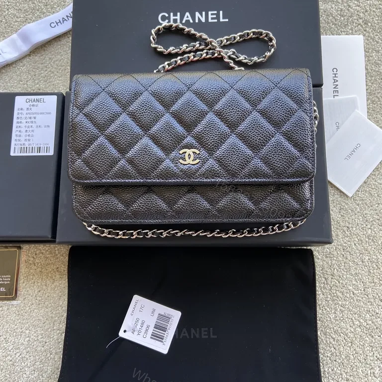View 8 of Chanel-Inspired Quilted Flap Bag with Gold CC Clasp